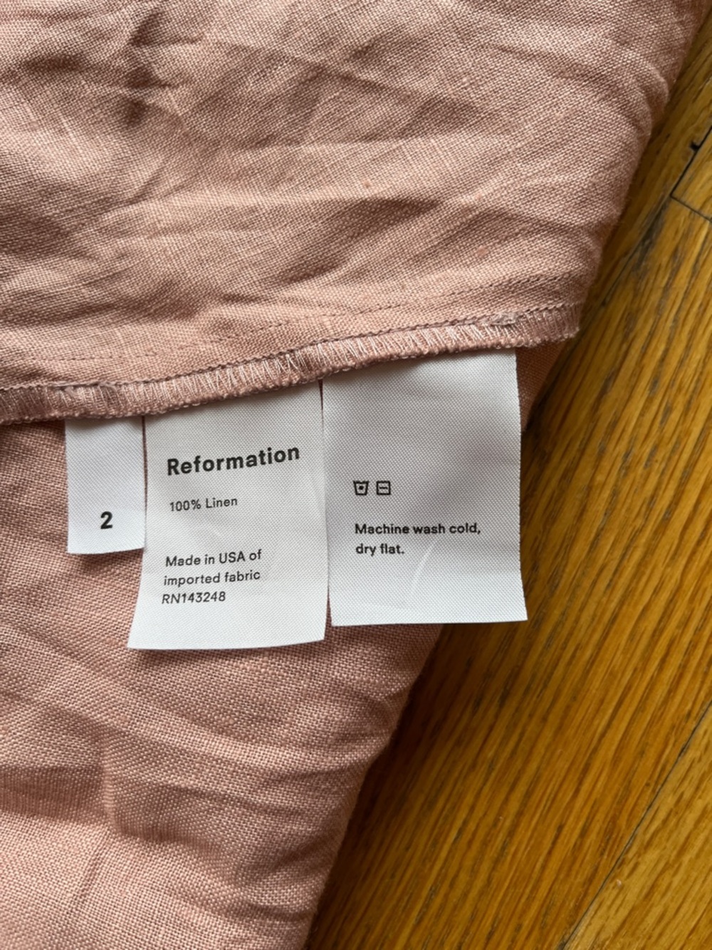 Reformation Francis Prairie A-Line Linen Dress Pink Size 2 - Picture 7 of 8